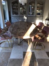 2 1/2" Thick Slab Oval Dining Table