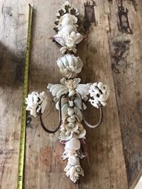36" Tall 2-Arm Shell Encrusted Wall Sconce