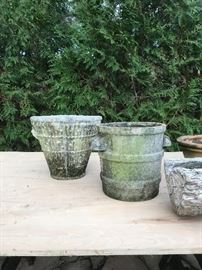Vintage French Concrete Pots