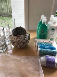 Ceramics, glassware, personal care and hygiene items