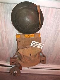 AUTHENTIC W.W.I, BACKPACK, HELMET, MESS KIT AND CANTEEN
