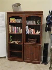 Bookcases, books