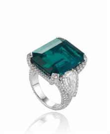 Lot 298 Columbian Emerald  Diamond RingGIA