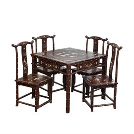 LOT873 MOTHER OF PEARL CHAIR SET