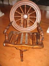 Antique spinning wheel chair
