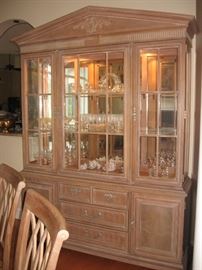 Lighted 3 drawer china cabinet – Stanley Furniture Co (Light wood color) 64x88 inches

