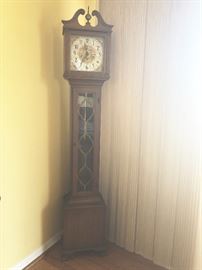Vintage Grandmother Clock by Colonial Mfg. Co. -Zeeland, Mich. (15"W  8-1/2"D  75"H) - $295