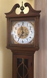 Vintage Grandmother Clock by Colonial Mfg. Co. -Zeeland, Mich. (15"W  8-1/2"D  75"H) - $295