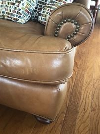 "Bradington Young Leather Master" 3-Cushion Milk Chocolate Leather Sofa with Nailhead Trim        (84"W  45"D  37"H) - $990