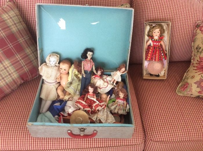 Vintage dolls Barbie no.3.  Shirley temple doll has been removed by the family. Sorry