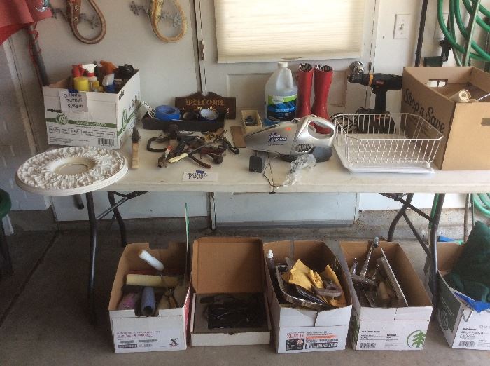 Boxes of miscellaneous house hardware