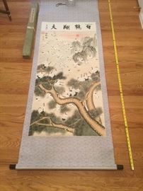 Asian Crane Scroll