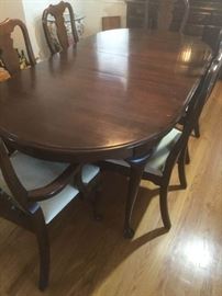 Cherry Wood Dining Table with Six Chairs