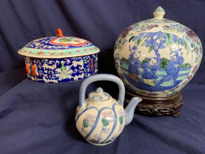 Chinese Tea Pot Trio