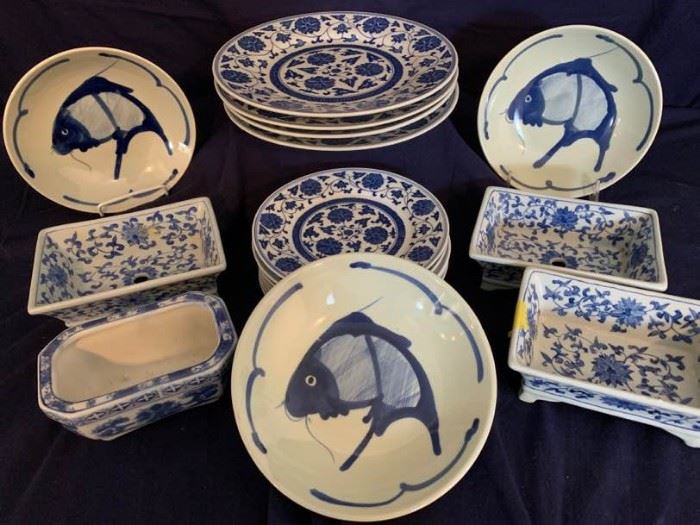 Dishes in Blue and White
