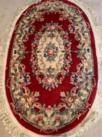 Floral Oval Sculpted Carpet Middle East