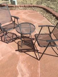 Folding Patio Chairs and Small Table