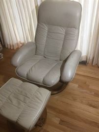 Reclining Leather Chair and Ottoman