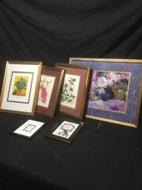 Six Fabulous Framed Flower Prints