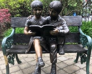 JUST ADDED TO THIS FABULOUS SALE BRONZE CHILDREN READING ON BENCH !!! 