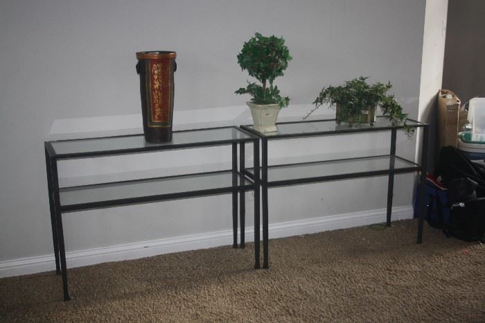 WROUGHT IRON / GLASS SOFA TABLES