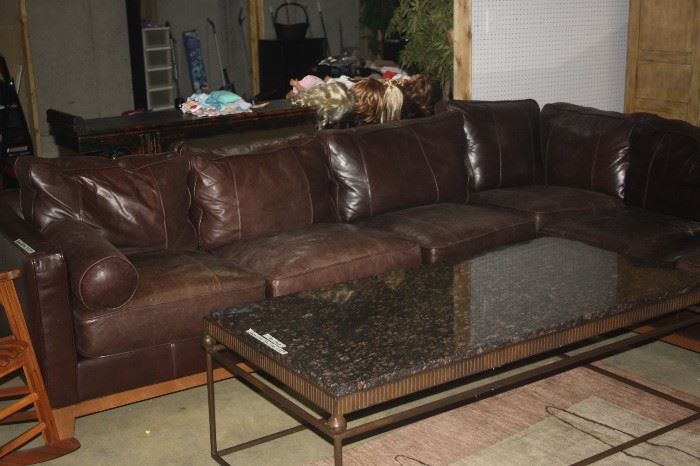 LEATHER SECTIONAL ~ CUSTOME MADE BY NEIMAN MARCUS HORCHOW 