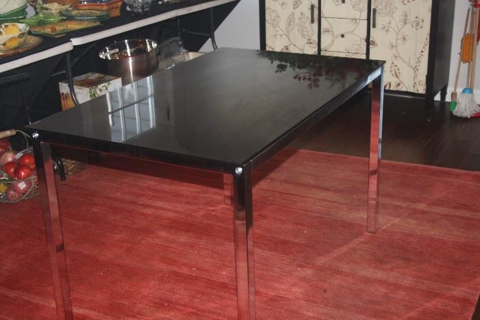 GLASS AND CHROME TABLE