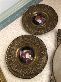 Brass framed plates