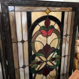 Fire place screen in stained glass