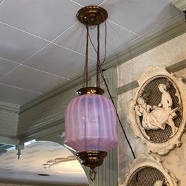 Pink hanging lamp