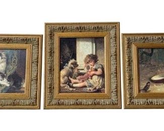 Set of three framed art.