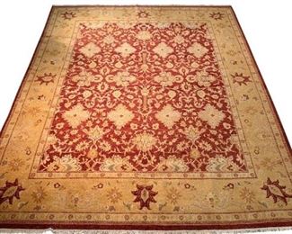 Elegant all over design, Handmade 100% Wool Agra Rug. The rug has a rip in it. Great piece to decorate a large area. Rug was originally over $5,000. 11'11x 15'2