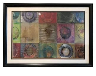 Framed Art. Collage of abstract colors and design. Great framed sized pieces, turn any boring wall, into a happy well finished space