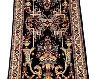 Authentic Persian Handmade Wool Rug. Elegant design, finely woven. Perfect size to dress any entry or room. 2' x 4'5"