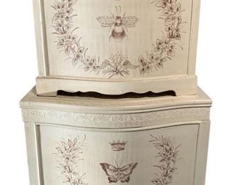Wooden hand painted trunk duo. 