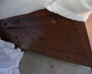 Antique Mission Oak Buffet with Matching Mirror