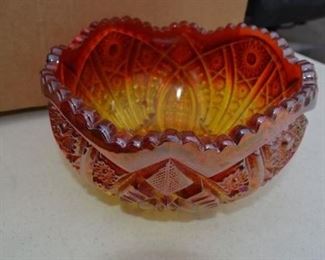 Nice amberina carnival glass bowl
