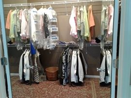 Nice mens and ladies clothing, Coach purses, one vintage Louis Vuitton 