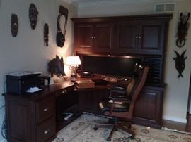SOLID BLACK WALNUT AMISH MADE EXEC. DESK ENSEMBLE, WAS $14,000 NEW!