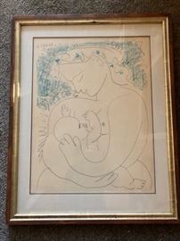 Picasso plate signed lithograph"Maternity" 