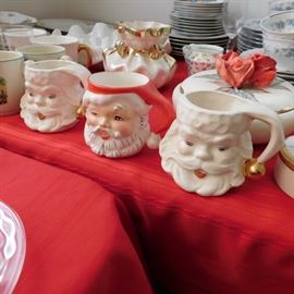 vintage Santa mugs