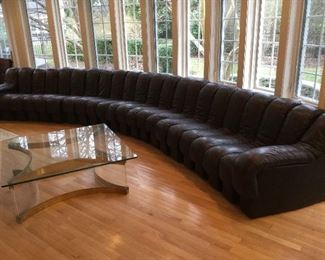 22 section DS 600 sofa in dark brown leather 