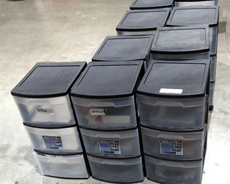 Sterilite 3 Drawer Rolling Storage Carts, Qty 9