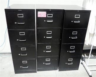 Hon And Anderson Hickey Metal 4 Drawer Filing Cabinets, Qty 3