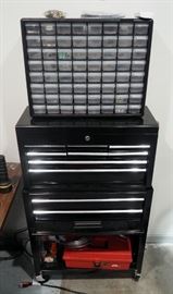 Rolling Tool Box To Include Ratchets, Sockets, Hammers, Allen Wrenches And More With Hardware Organizing Bin