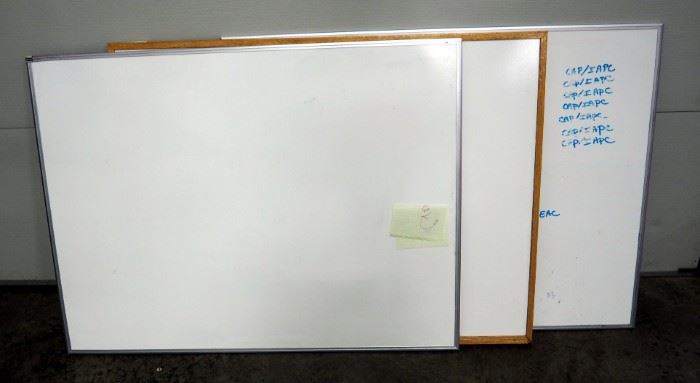 Framed Presentation Dry Erase White Boards, 3' x 4' , Qty. 3