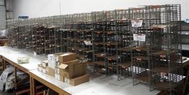 Customizable Metal Grid Sorting Bin System Approx 48" x 24' x 15", Approx 125 Bins