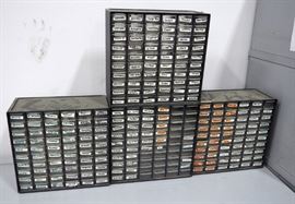 Plastic 60 Compartment Storage Cabinets, Qty. 4