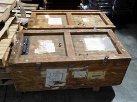 Wood Shipping Crates 23" x 52" x 28" Qty. 2, Including Contents Disassembled ADA Display/Clothing Racks