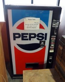 Pepsi Coin Operated Refrigerated Vending Machine Model # V345M-193, 66" x 38" x 25", 110V